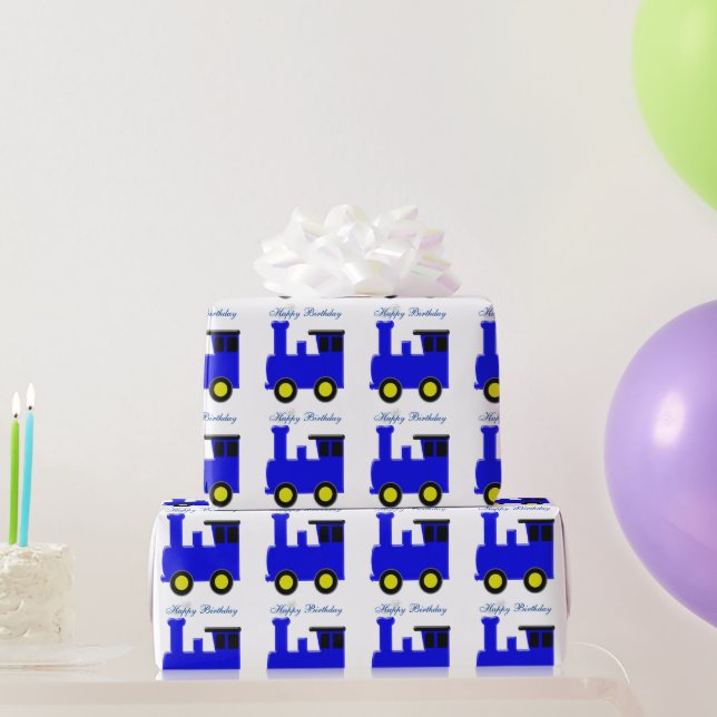 Papier Cadeau Anniversaire Blue Train (Cadeaux de fête)