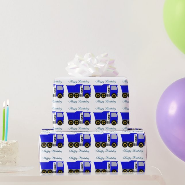 Papier Cadeau Anniversaire Camion Bleu (Cadeaux de fête)