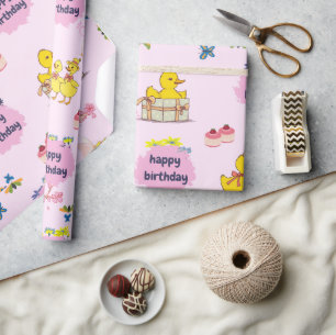 Papier Cadeau Anniversaire Canard-Cute Cartoon animal cadeau