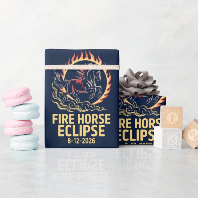 Papier cadeau anniversaire Cheval de Feu Éclipse S (Baby Shower)