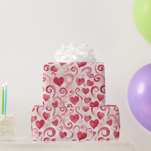 Papier Cadeau Anniversaire Cœurs Rouges (Cadeaux de fête)