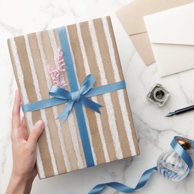 Papier Cadeau Anniversaire Crème & Marron (Cadeaux)