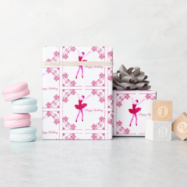 Papier Cadeau Anniversaire de Ballerina (Baby Shower)
