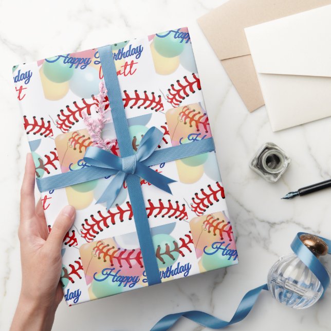 Papier Cadeau Anniversaire de baseball  (Cadeaux)