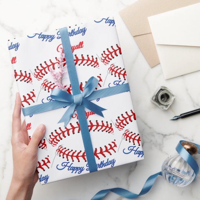 Papier Cadeau Anniversaire de baseball  (Cadeaux)