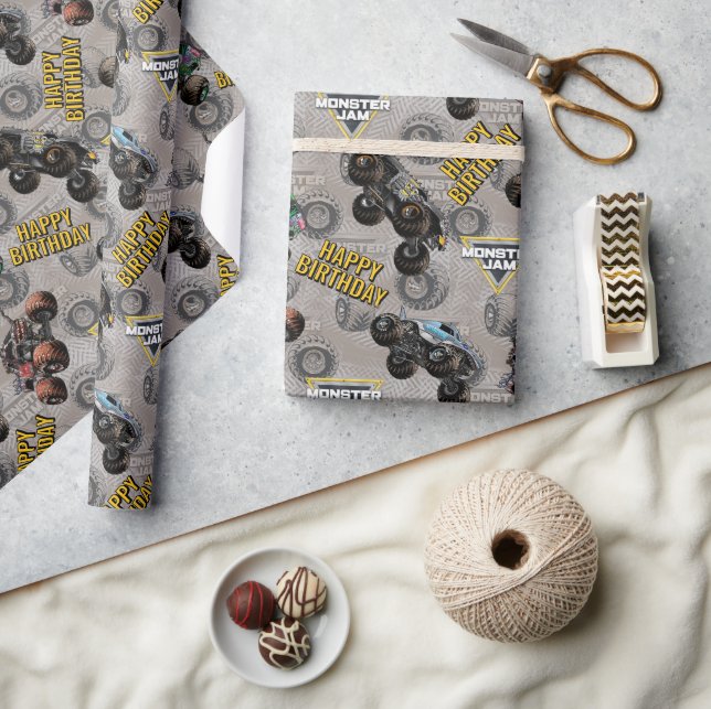 Papier Cadeau Anniversaire de camions Monster Jam (Artisanat)