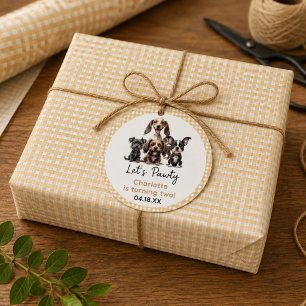 Papier Cadeau Anniversaire de chien, faisons la fête