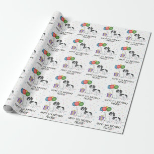 Papier Cadeau Anniversaire de chien Goldendoodle Mini de couleur