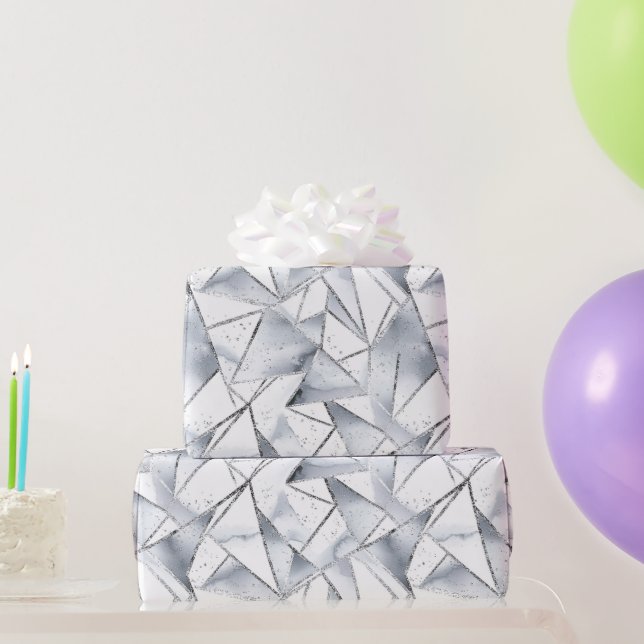 Papier Cadeau Anniversaire de Confetti en Argent Vanille (Cadeaux de fête)