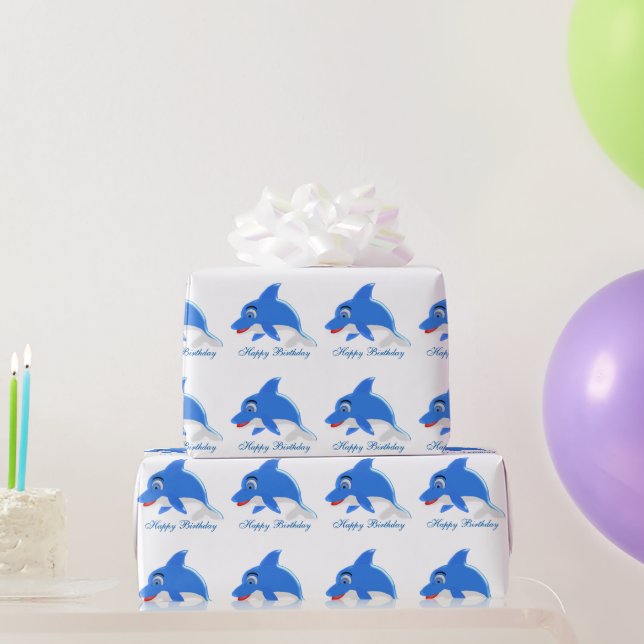 Papier Cadeau Anniversaire de dauphin (Cadeaux de fête)