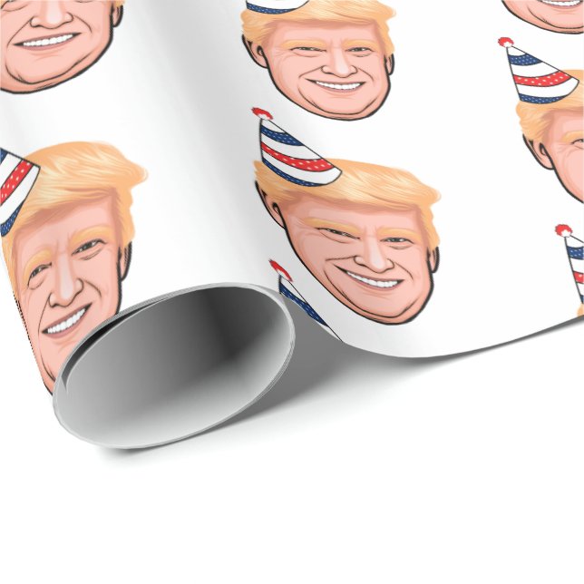 PAPIER CADEAU ANNIVERSAIRE DE DONALD TRUMP (Coin rond)