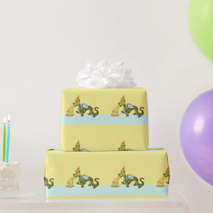 Papier Cadeau Anniversaire de dragon mignon