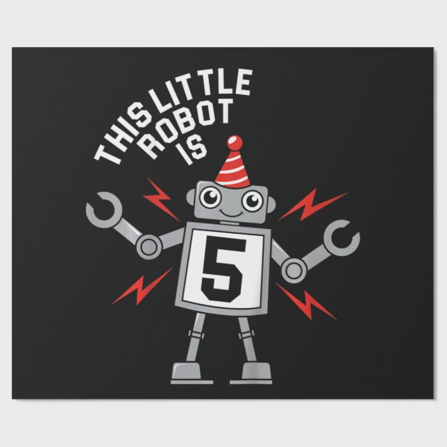 Papier Cadeau Anniversaire de enfant Boys Robot Robotics Costume (Plat)