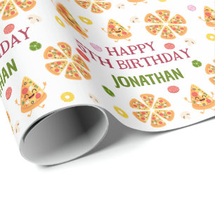 Papier Cadeau Anniversaire de enfant de la fête de la pizza colo