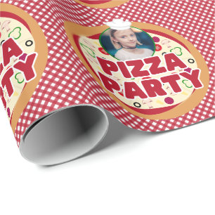 Papier Cadeau Anniversaire de enfant de la fête de la pizza roug