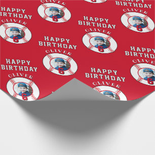 Papier Cadeau Anniversaire de enfant du ballon rouge de baseball