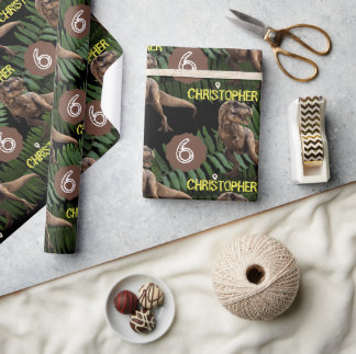 Papier Cadeau Anniversaire de enfant du parti Dinosaur Trex