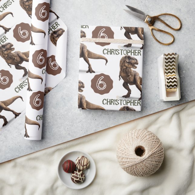 Papier Cadeau Anniversaire de enfant du parti Dinosaur Trex (Artisanat)