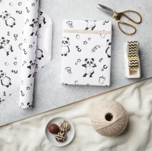 Papier Cadeau Anniversaire de enfant Panda moderne amusant