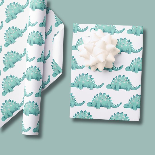 Papier Cadeau Anniversaire de garçons dinosaures (Dinosaur boys birthday wrapping paper rolls.  Matching items available.)