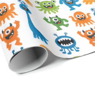 Papier Cadeau Anniversaire de jeunes monstres
