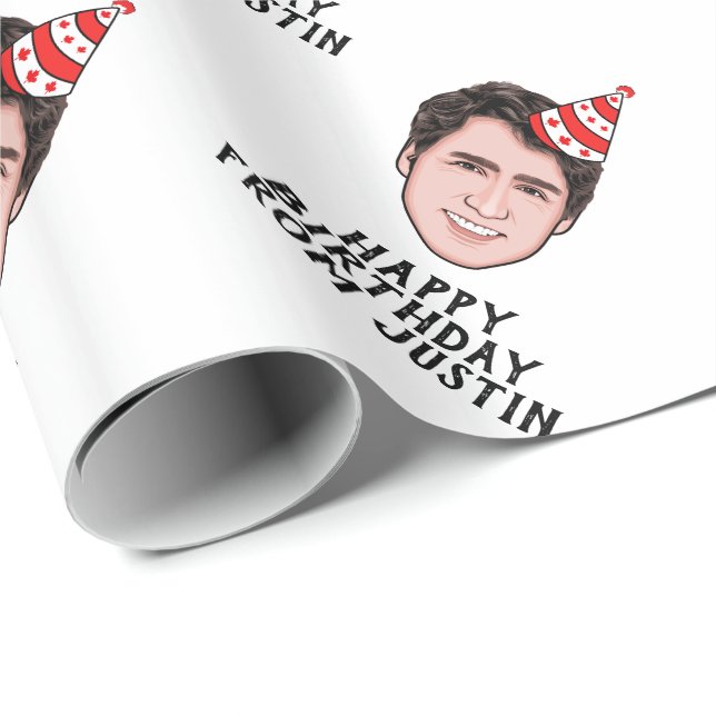 PAPIER CADEAU ANNIVERSAIRE DE JUSTIN TRUDEAU (Coin rond)