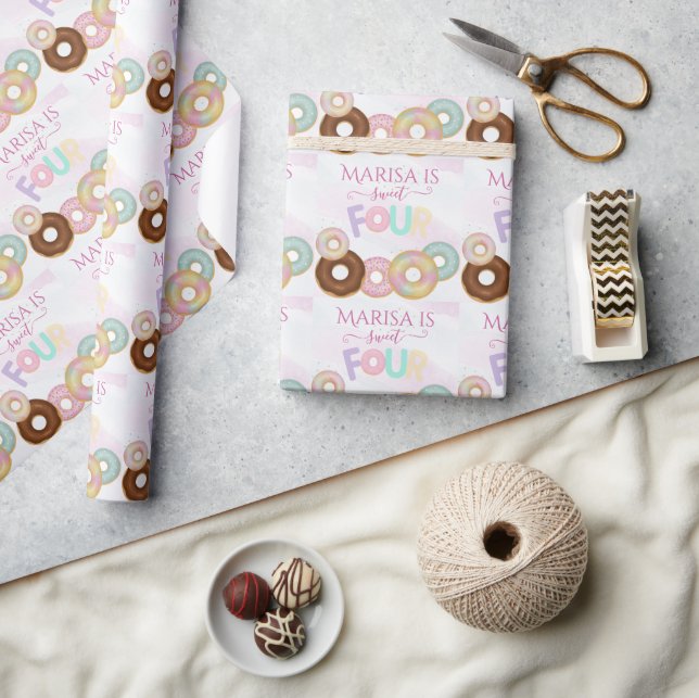 Papier Cadeau Anniversaire de la beigne douce | Fête des enfants (Artisanat)