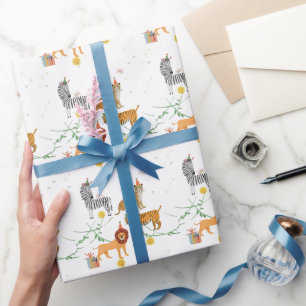 Papier Cadeau Anniversaire de la jungle sauvage