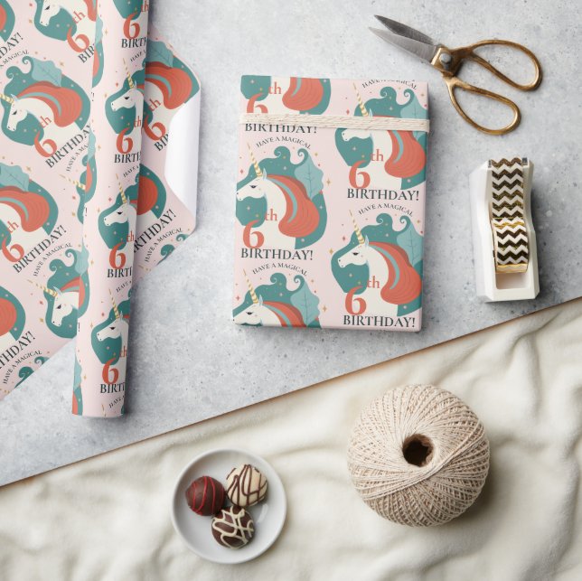 Papier Cadeau Anniversaire de la licorne magique (Artisanat)