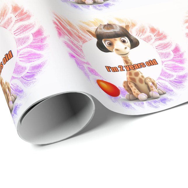 Papier Cadeau Anniversaire de la petite fille (Coin rond)