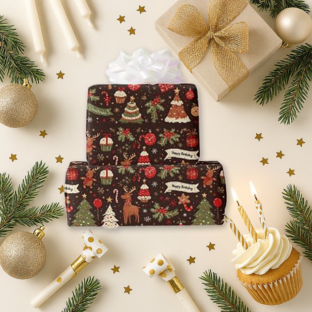 Papier Cadeau Anniversaire de minuit Noël (Créateur téléchargé)