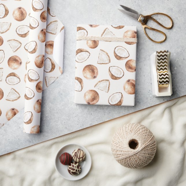 Papier Cadeau Anniversaire de naissance à la noix de coco tropic (Artisanat)