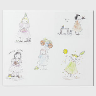 Papier Cadeau Anniversaire de petites filles