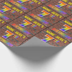 Papier Cadeau ANNIVERSAIRE de regard d'arc-en-ciel de graffiti