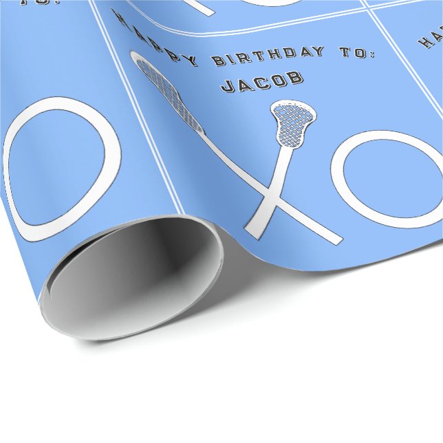 Papier Cadeau Anniversaire de sport de crosse (Coin rond)