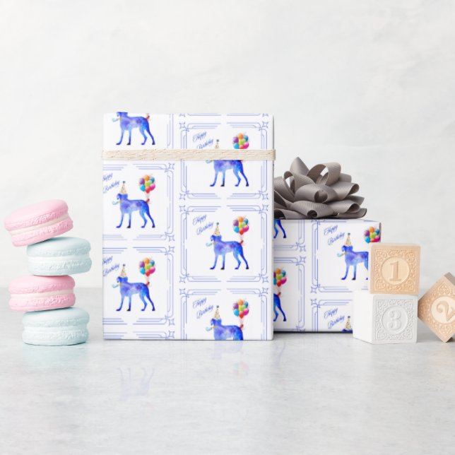 Papier Cadeau Anniversaire de Weimaraner (Baby Shower)