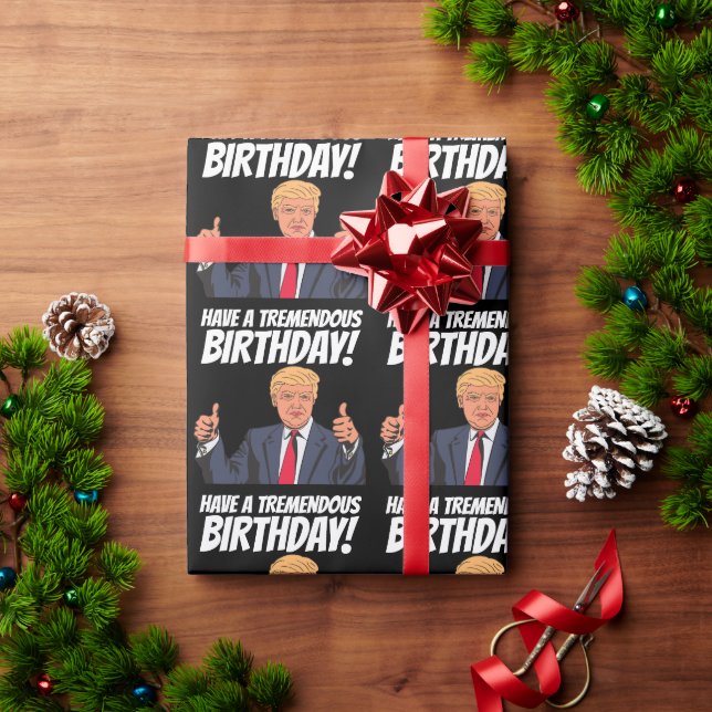 PAPIER CADEAU ANNIVERSAIRE D'ENFANCE DONALD TRUMP (Cadeau de vacances)