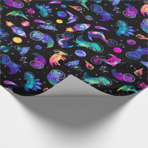 Papier Cadeau Anniversaire des astronautes de Dinosaur