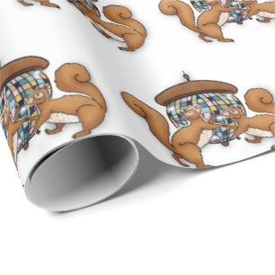 Papier Cadeau Anniversaire des écureuils disco