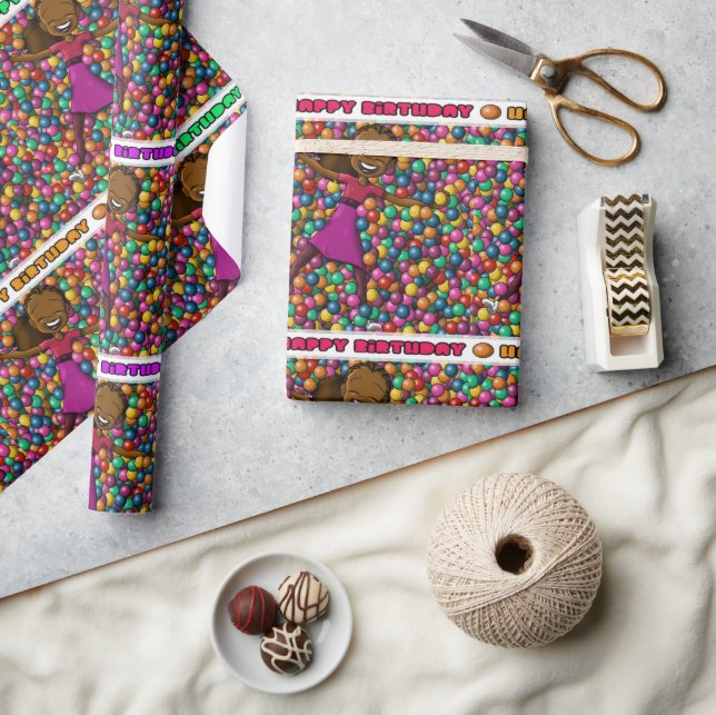 Papier Cadeau Anniversaire des filles afro-américaines (Artisanat)