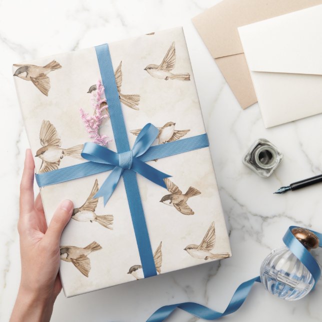 Papier Cadeau Anniversaire des oiseaux de Cream Cottage (Cadeaux)