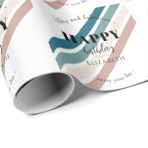 Papier Cadeau Anniversaire Design minimaliste aux couleurs paste