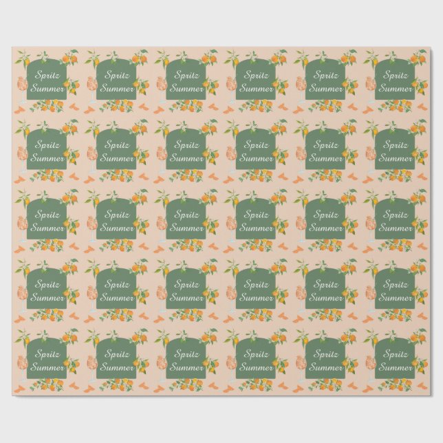 Papier Cadeau Anniversaire d'été Spritz (Plat)