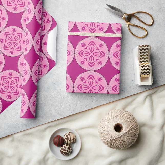 Papier Cadeau Anniversaire d'hiver rose (Artisanat)