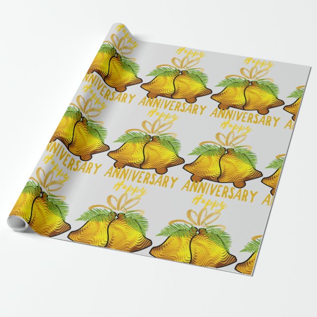 Papier Cadeau Anniversaire d'or (Déroulé)