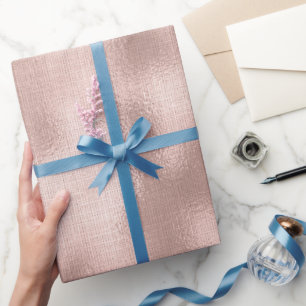 Papier Cadeau Anniversaire d'or Rose rose