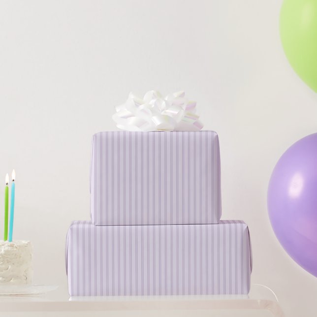 Papier Cadeau Anniversaire Double Rayures Violet Lavande (Cadeaux de fête)