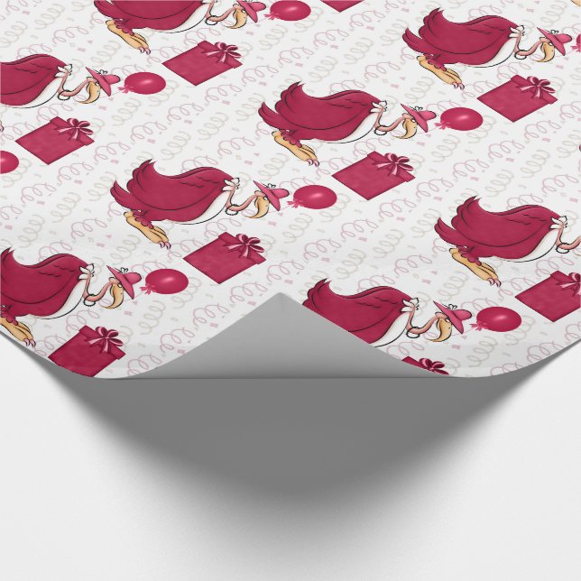Papier Cadeau Anniversaire drôle Vieux Buzzard féminin en rose (Coin)