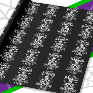 Papier Cadeau Anniversaire du 50e Mariage de Spooktacular d'Hall