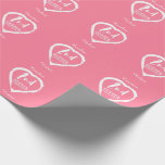 Papier Cadeau Anniversaire du Mariage du 2e Coton du Coeur rose<br><div class="desc">Un design pour célébrer votre deuxième année de mariage. Ce premier mariage anniversaire design a un coeur blanc peint, avec le texte coton, 1er, anniversaire . Si vous voulez de l'aide pour customiser ce design s'il vous plaît contactez-moi, il y a un bouton demander à ce designer, juste en dessous...</div>